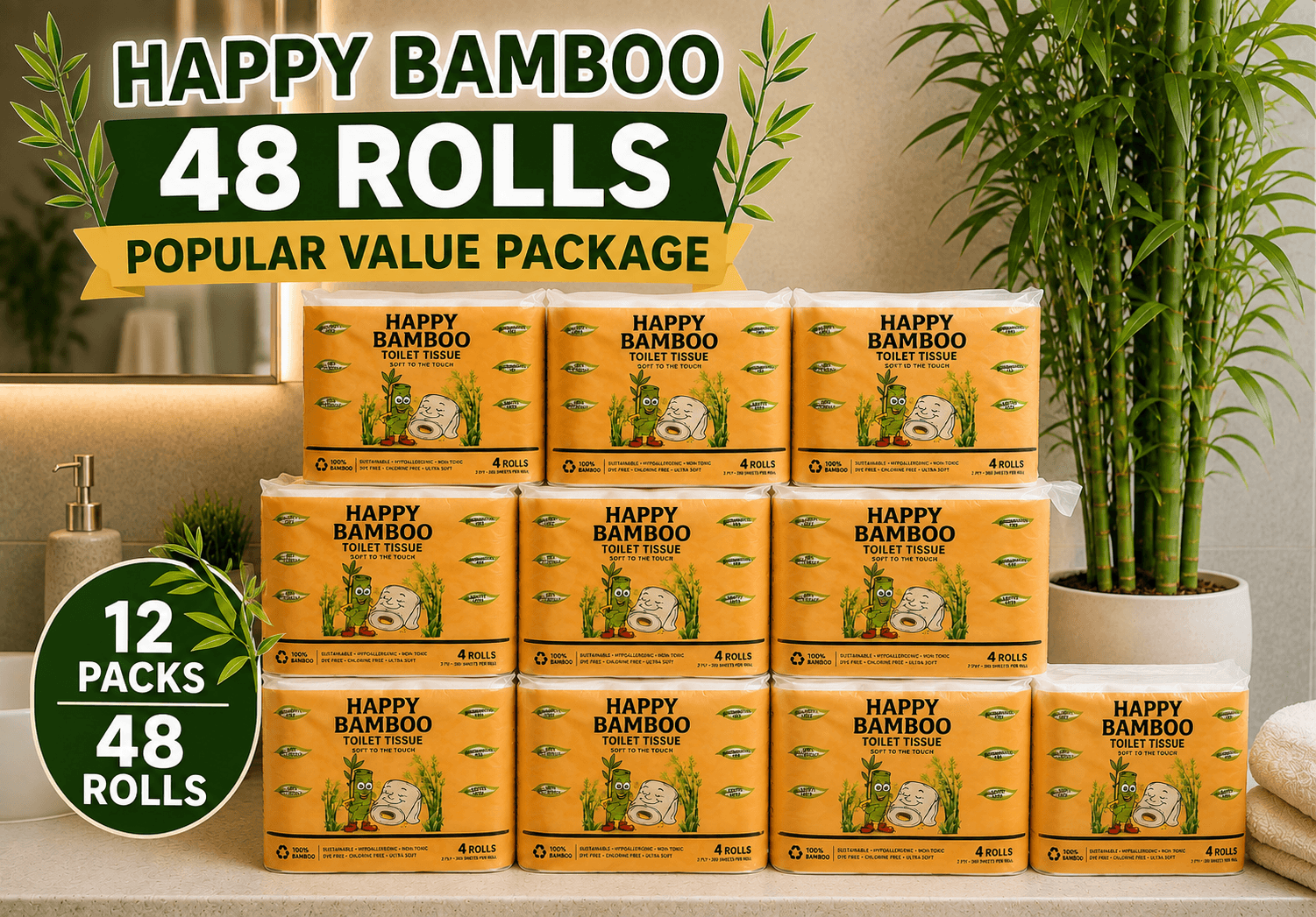 Happy Bamboo Popular Value Pack (12 packs)